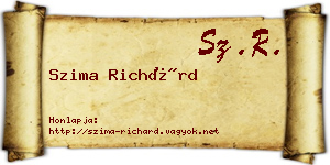 Szima Richárd névjegykártya